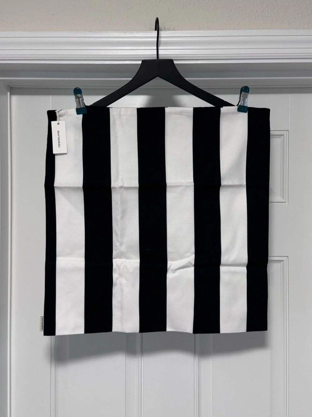 Marimekko Korsi Stripe Cushion Cover 20x20 Black White NWT